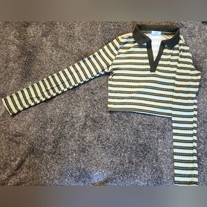 Womens Long Sleeve Crop Top